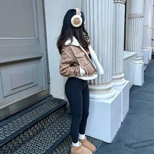 Suede Sherpa Jacket